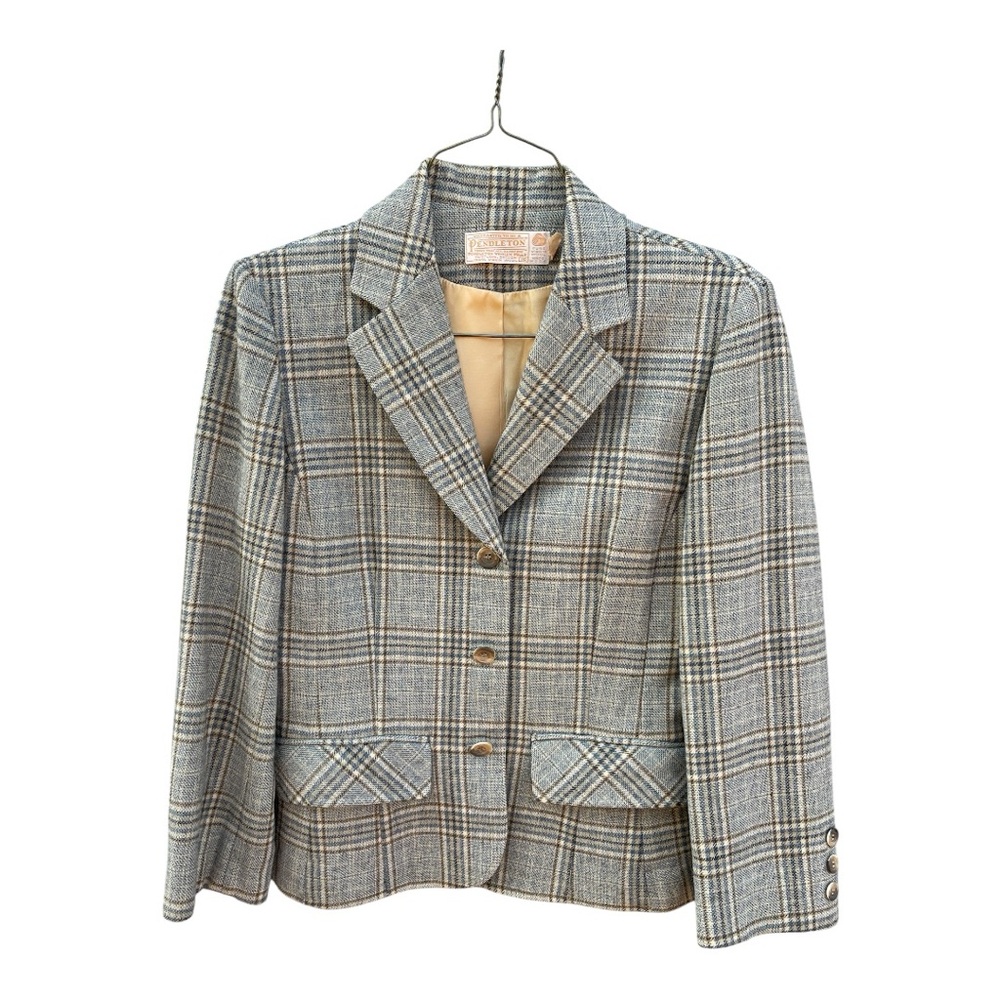 Vintage Pendleton Plaid Wool Women’s 1950s-1960s Blazer